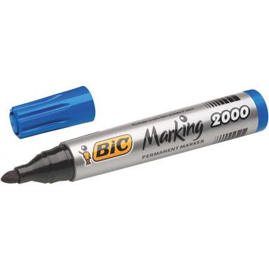 Bic Marking 2000 Ecolutions Rotulador Permanente - Tinta con Base de Alcohol - Ecologico - Secado Rapido - Color Azul