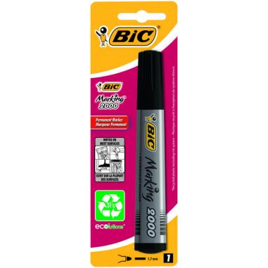 Bic Marking 2000 Ecolutions Rotulador Permanente - Tinta con Base de Alcohol - Ecologico - Secado Rapido - Color Negro