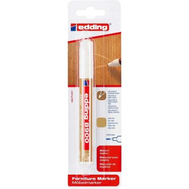 Edding 8900 Rotulador Permanente para Muebles - Punta Redonda 1.5-2mm - Resistente a la Luz - Secado Rapido - Color Roble Claro