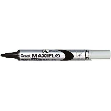 Pentel Maxiflo Rotulador para Pizarra Blanca - Regulacion del Flujo de Tinta - Punta de Bala - Ancho de Linea 2mm - 50% de Mater