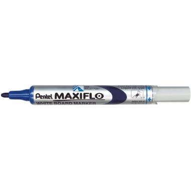 Pentel Maxiflo Rotulador para Pizarra Blanca - Regulacion del Flujo de Tinta - Punta de Bala - Ancho de Linea 2mm - 50% de Mater