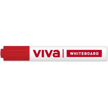 Molin Viva Rotulador para Pizarra Blanca - Punta Redonda de Fibra Sintetica - Trazo 3mm - Tinta con Base de Alcohol - Color Rojo