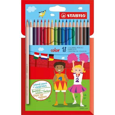 Stabilo Color Pack de 18 Lapices de Colores - Mina de 2.5mm - Ideal para el Colegio - Colores Surtidos