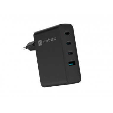 CARGADOR NATEC RIBERA GAN 100W 3XUSB-C + 1XUSB-A PD3.0 QC3.0 NEGRO