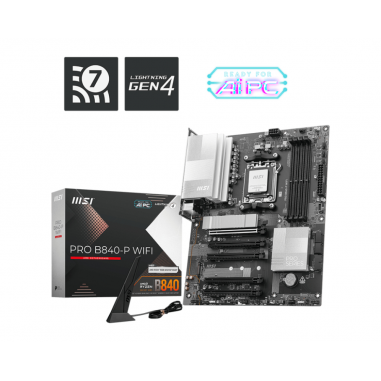 PLACA BASE MSI PRO B840-P WIFI PCI-E 16x Gen4, M.2 Gen4