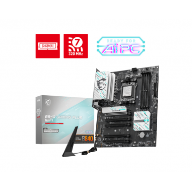 PLACA BASE MSI B840 GAMING PLUS WIFI PCI-E 16x Gen4, M.2 Gen4