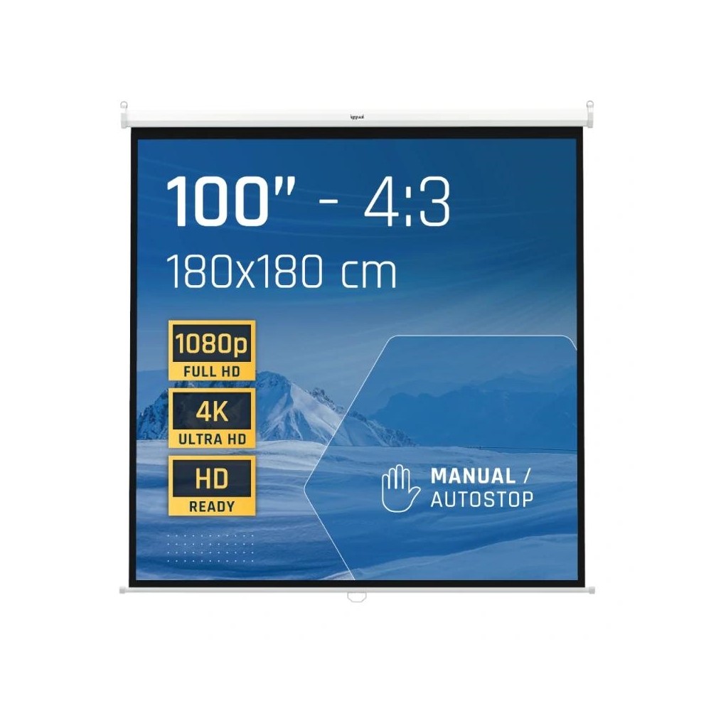 iggual Pantalla manual 4:3 100" 180x180 cm