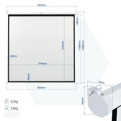 iggual Pantalla manual 4:3 100" 180x180 cm 2