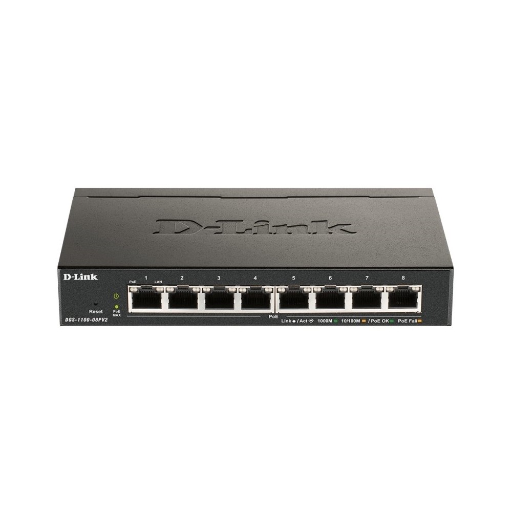 D-Link DGS-1100-08PV2/E 8xGb PoE Switch (64W)