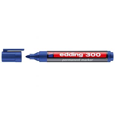 Edding 300 Rotulador Permanente - Punta Redonda - Trazo entre 1.5 y 3 mm. - Tinta Casi Inodora - Capuchon con Clip - Secado Rapi