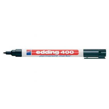 Edding 400 Rotulador Permanente - Punta Redonda - Trazo 1 mm. - Recargable - Secado Rapido - Color Negro