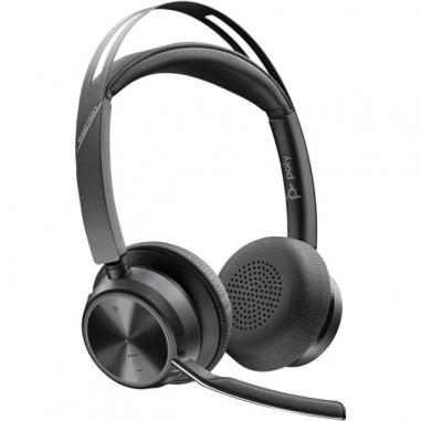 Plantronics/Poly Voyager Focus 2 Auriculares con Microfono Bluetooth 5.1 - Cancelacion de Ruido - Almohadillas Acolchadas - Auto