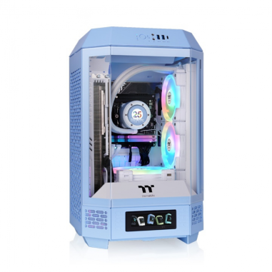 CAJA GAMING THERMALTAKE MINI-ITX TOWER 250 2XVENT 120MM AZUL HYDRANGEA SNFUENTEÂ