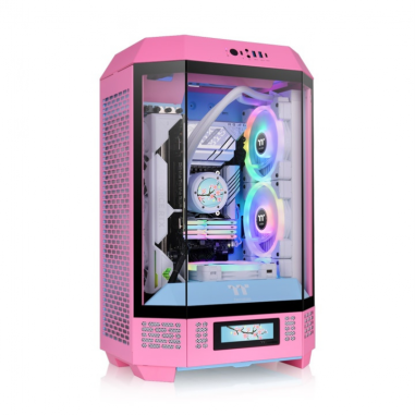 CAJA THERMALTAKE THE TOWER T300 M-ATX BUBBLE PINK ATX 2XUSB 3.0 SIN FUENTE ROSA