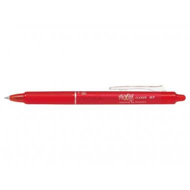 Pilot Frixion Clicker Boligrafo de Gel Borrable Retractil - Punta de Bola 0.7mm - Trazo 0.4mm - Grip Ergonomico - Color Rojo