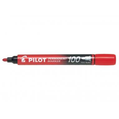 Pilot Rotulador Permanente 100 - Punta de Bala 4,5mm - Trazo 1mm - Color Rojo