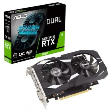 Asus Dual GeForce RTX 3050 OC Edition Tarjeta Grafica 6GB GDDR6 - HDMI, DVI, DisplayPort