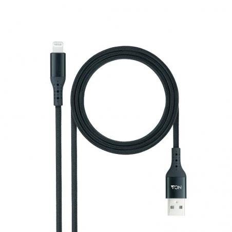 Nanocable cable lightining-usb a/m, negro, 1 m