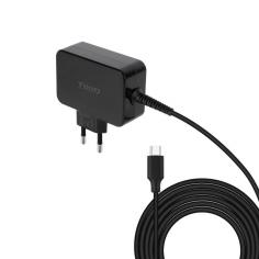 Tooq cargador portatil gan usb-c pd 65w negro