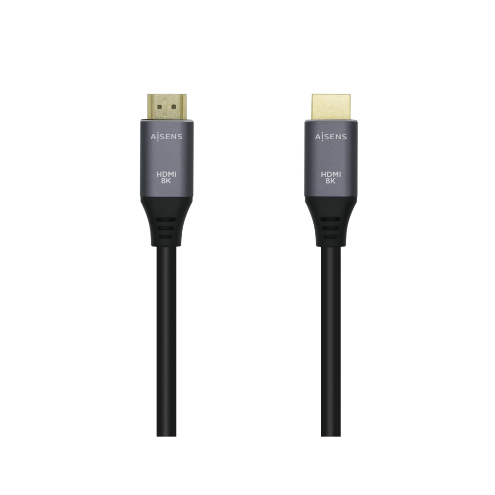 CABLE HDMI AISENS V2.1 ULTRA ALTA VELOCIDAD 8K60HZ M/M 0.5M GRIS NEGRO