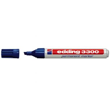 Edding 3300 Rotulador Permanente - Punta Biselada - Trazo entre 1 y 5 mm. - Tinta Casi Inodora - Secado Rapido - Color Azul