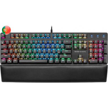 Mars Gaming MK5 Teclado Mecanico RGB - 435x129x37mm - Switches OUTEMU SQ - Diseño Gaming Solido - Iluminacion Full RGB - Reposam