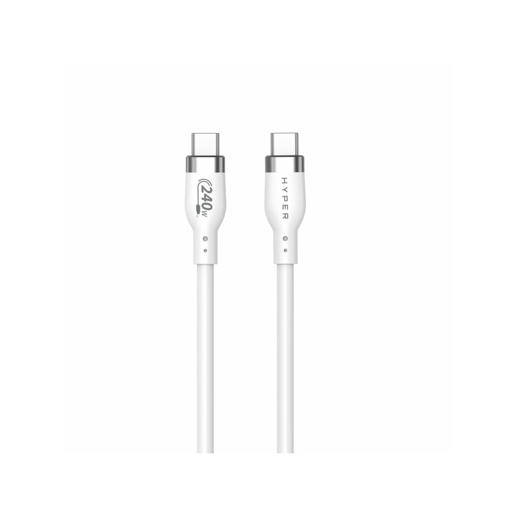 HYPER 2M SILICONE 240W USB-C CHARGING CABLE - WHITE