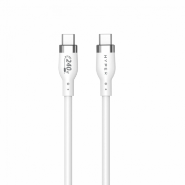 HYPER 2M SILICONE 240W USB-C CHARGING CABLE - WHITE