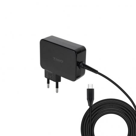 Tooq cargador portatil gan usb-c pd 90w negro