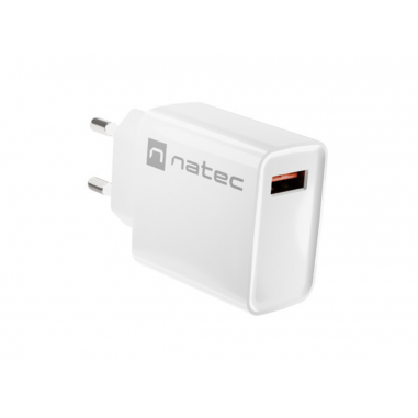 CARGADOR NATEC RIBERA 18W 1XUSB-A QC3.0 BLANCO