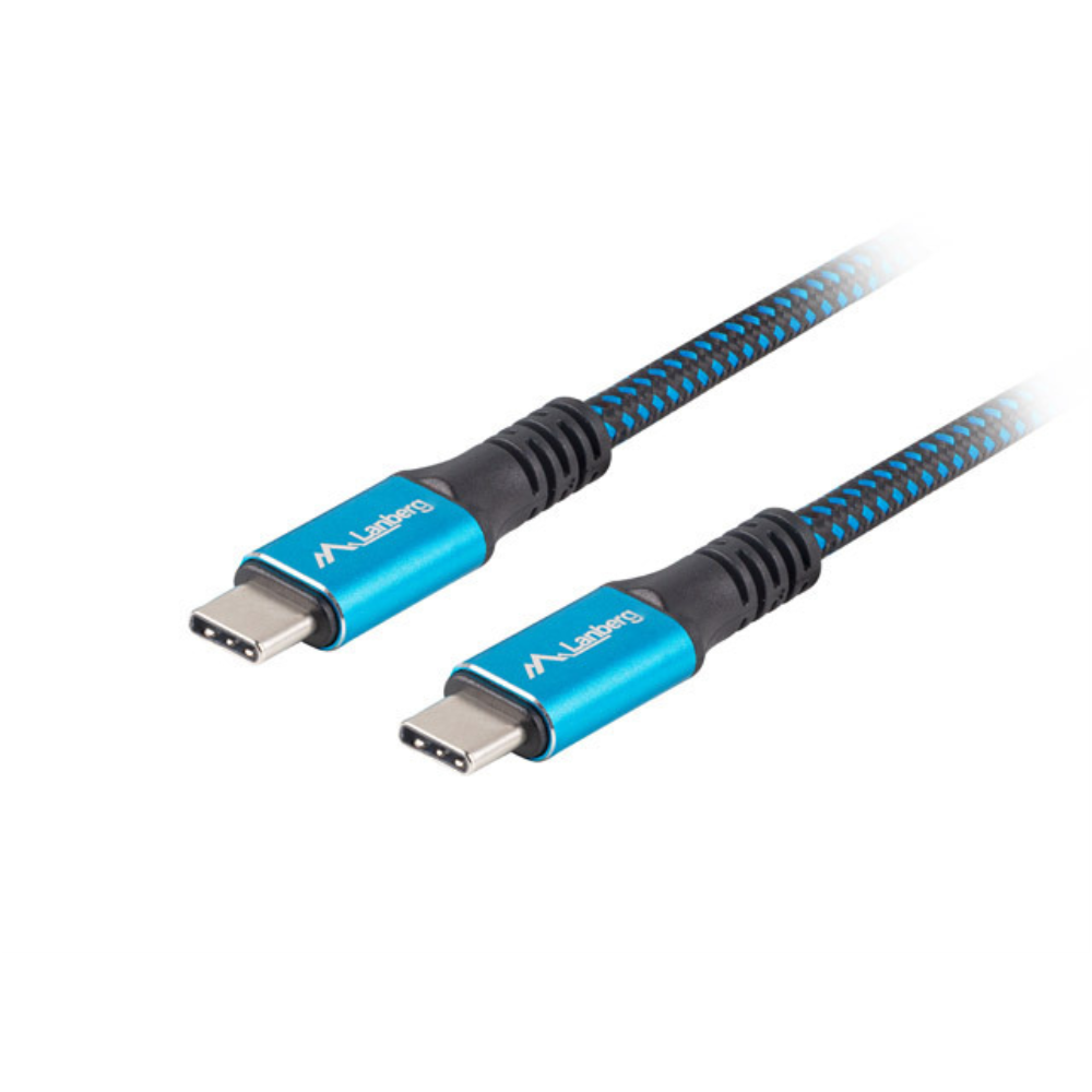 CABLE USB-C 4.0 LANBERG MACHO/MACHO 0.5M 100W 8K 30HZ NEGRO/AZUL