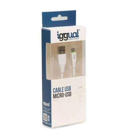 Iggual cable usb-a/micro-usb 100 cm blanco