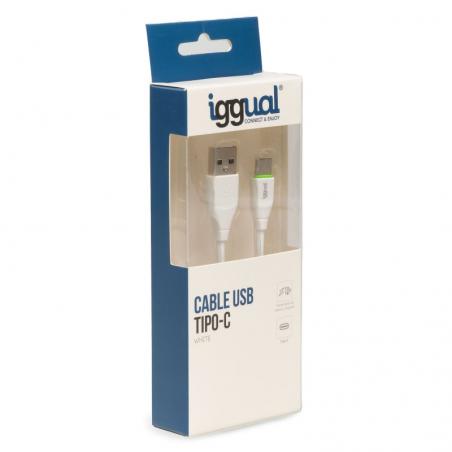 Iggual cable usb-a/usb-c 100 cm blanco