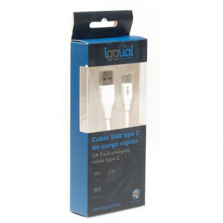 Iggual cable usb-a/usb-c 100 cm blanco q3.0 3a