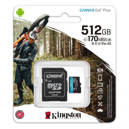 Kingston sdcg3/512gb microsd a2 clase 10 512gb c/a