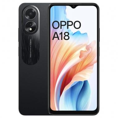 Oppo a18 6.56" hd+ 4gb(+4) 128gb glowing black