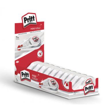 Pritt Mini Roller Expositor de 10 Correctores 4.2mm x 7m - Compacto y Ergonomico - Punta Flexible de Alta Precision - Compatible