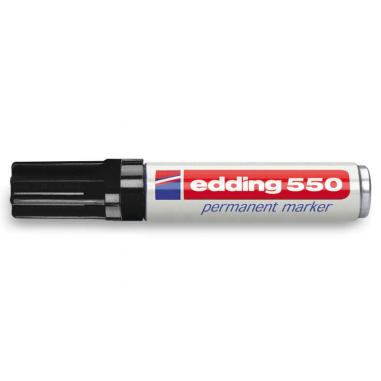 Edding 550 Rotulador Permanente - Punta Redonda - Trazo entre 3 y 4 mm. - Recargable - Secado Rapido - Color Negro