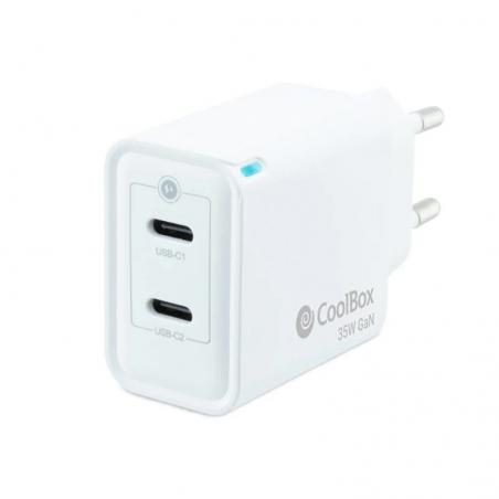 Coolbox cargador gan 35w usb-c/usb-c pared