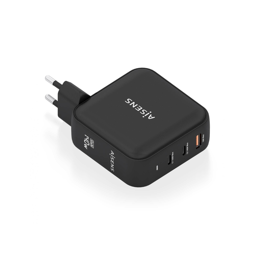 CARGADOR AISENS GAN 140W 2XUSB-C PD3.1 QC4.0 1XUSB-A QC3.0 NEGRO