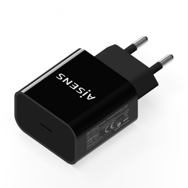 CARGADOR USB-C AISENS PD3.0 1 PUERTO 1xUSB-C 20W NEGRO