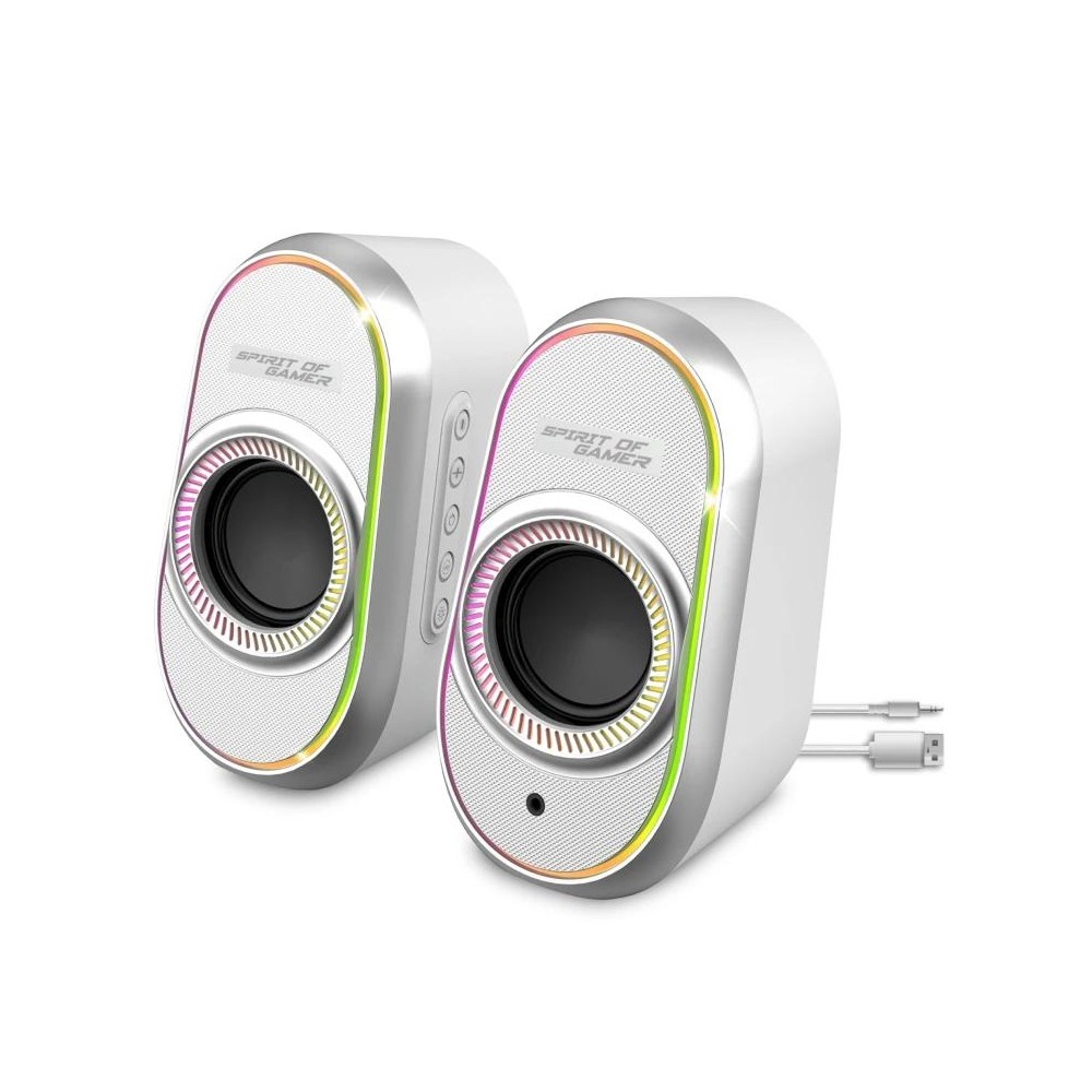Spirit of gamer altavoz 2.0 fanatic 500 rgb white