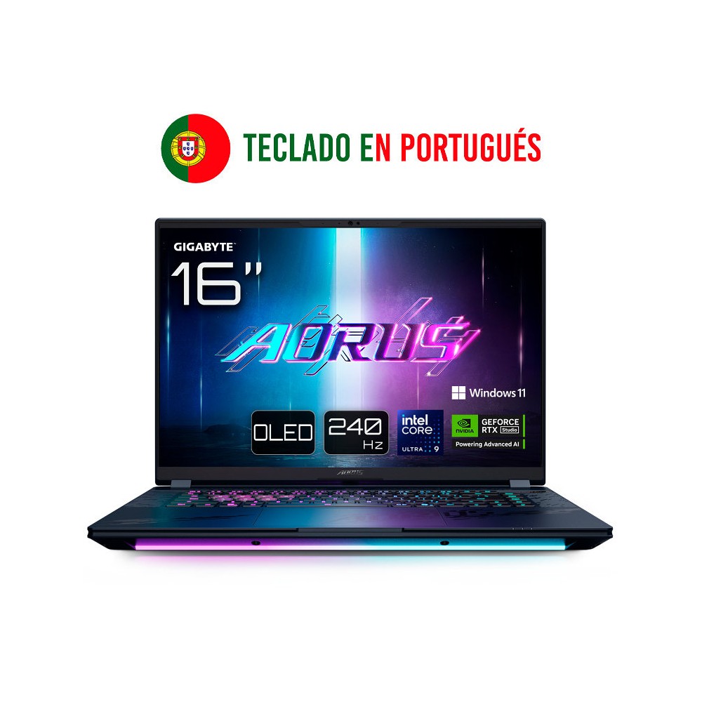 PORTATIL GIGABYTE AORUS MASTER 16 U9-275HX/RTX 5090/32GB/1TB/16"OLED/W11P