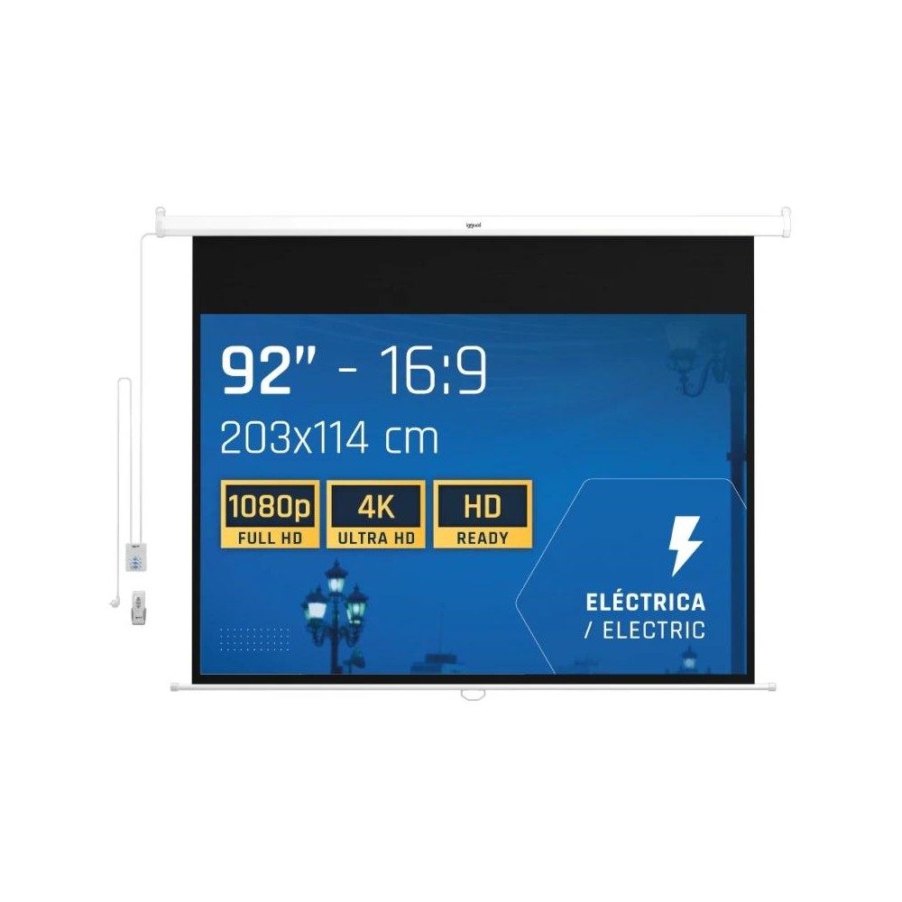 Iggual pantalla eléctrica 16:9 92" 203x114 cm