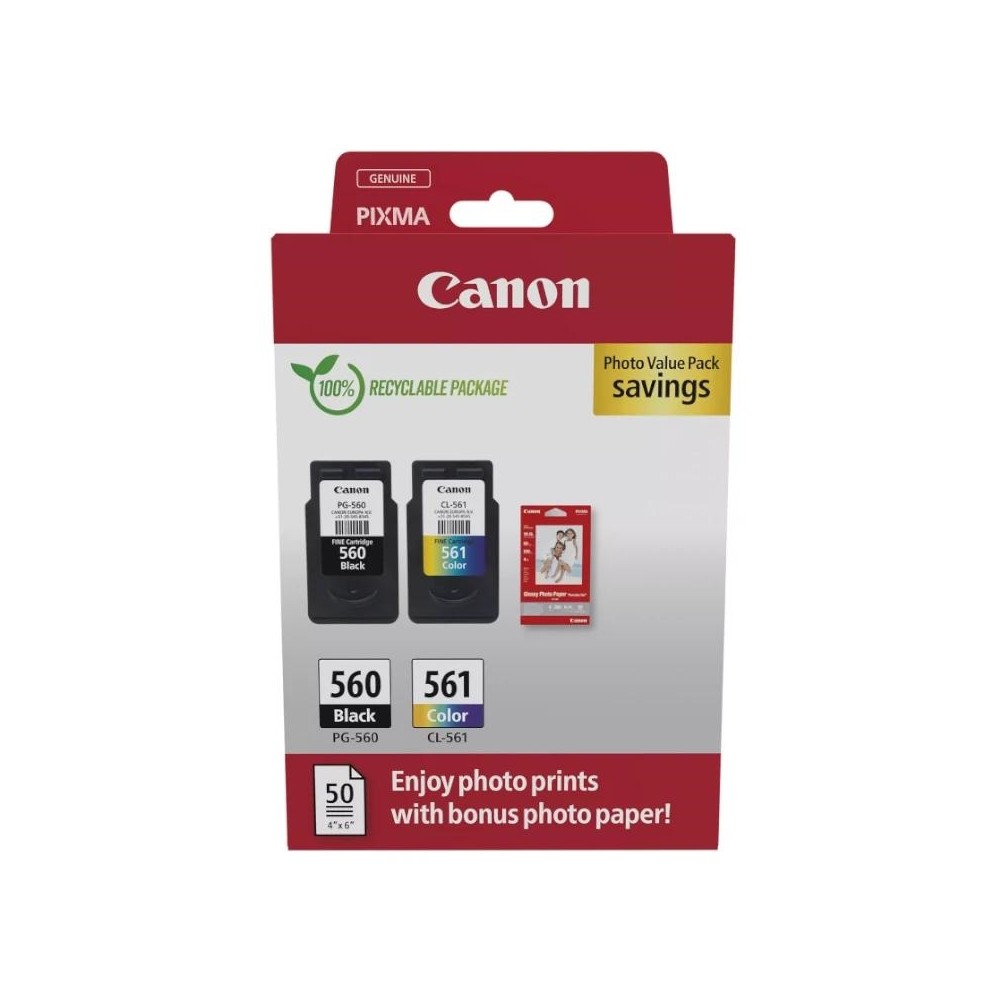 Canon cartucho multipack pg-560 /cli-561+ papel fo