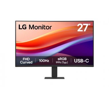 LG Monitor 27" Curvo 1500R VA FullHD 100Hz HDR 10 - Respuesta 5ms - 16:9 - HDMI, USB-C - VESA 100x100mm