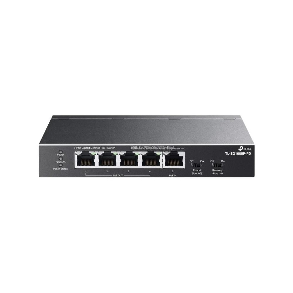 Tp-link tl-sg1005p-pd switch 1xpoe++ in 4xpoe+ out