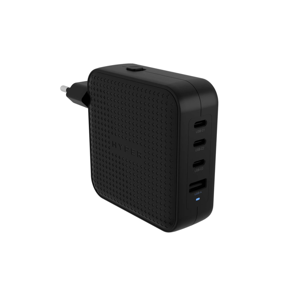 HYPERÂ® HYPERJUICEÂ® 100W USB-C GAN TRAVEL CHARGER (3C+1A) - BLACK