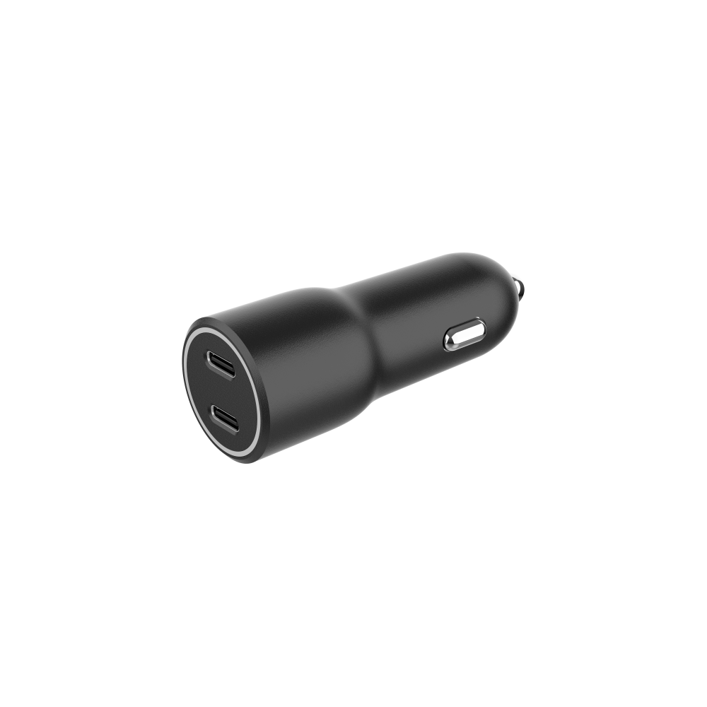 CARGADOR RAPIDO COCHE GEMBIRD POWER LIVERY- 2 PUERTOS USB TIPO C, 40 W, NEGRO