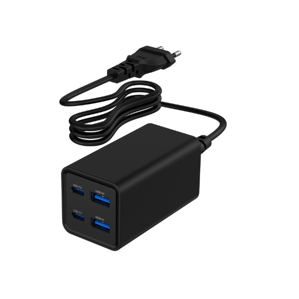 CARGADOR RAPIDO GEMBIRD USB POWERDELIVERY GAN DE 4 PUERTOS 65 W NEGRO